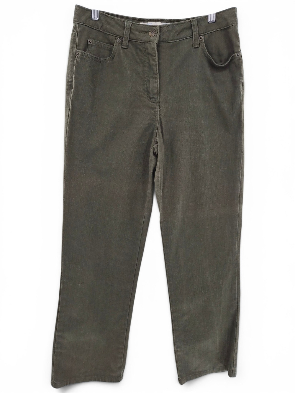 Denver Hayes Women's Olive Green Pants 10 Utility Chic Coastal Grandma Capsule‎